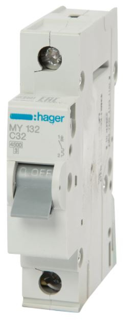 Автоматический выключатель 1 полюс Hager 32 A (4,5kА)
