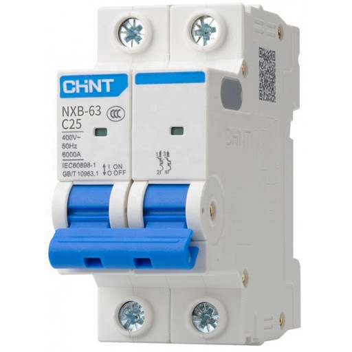 Автоматический выключатель CHINT NXB-63, 2P, 10А, 6кА, х-ка C