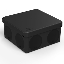 Коробка распределительная 100х100х50 2-х компонентная Промрукав (черная) HF - фото