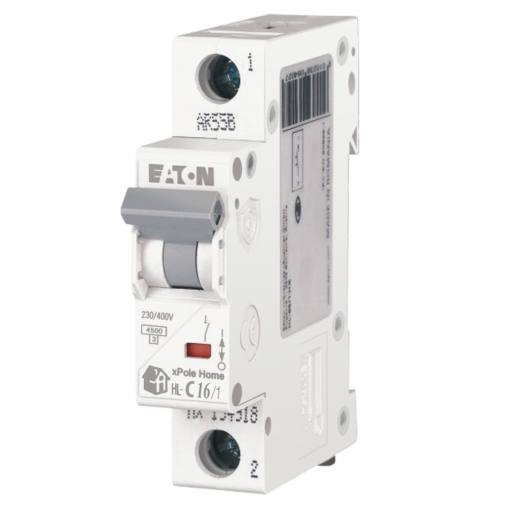 Автоматический выключатель EATON HL-C16/1, 1P, 16A, 4.5KA, 1M - фото