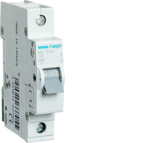 Автоматический выключатель Hager MC106A 1p 6A