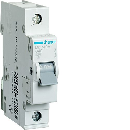 Автоматический выключатель Hager MC140A 1p 40A - фото