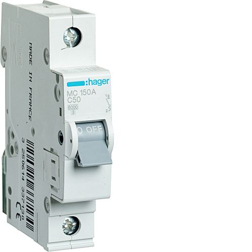Автоматический выключатель Hager MC150A 1p 50A - фото