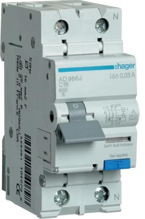 Дифференциальный автоматический выключатель AD966J Hager 16A - фото