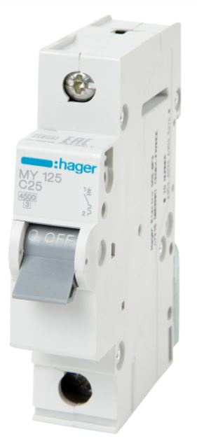 Автоматический выключатель 1 полюс Hager 25 A (4,5kА)