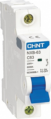Автоматический выключатель CHINT NXB-63, 1P, 25А, 6кА, х-ка C - фото