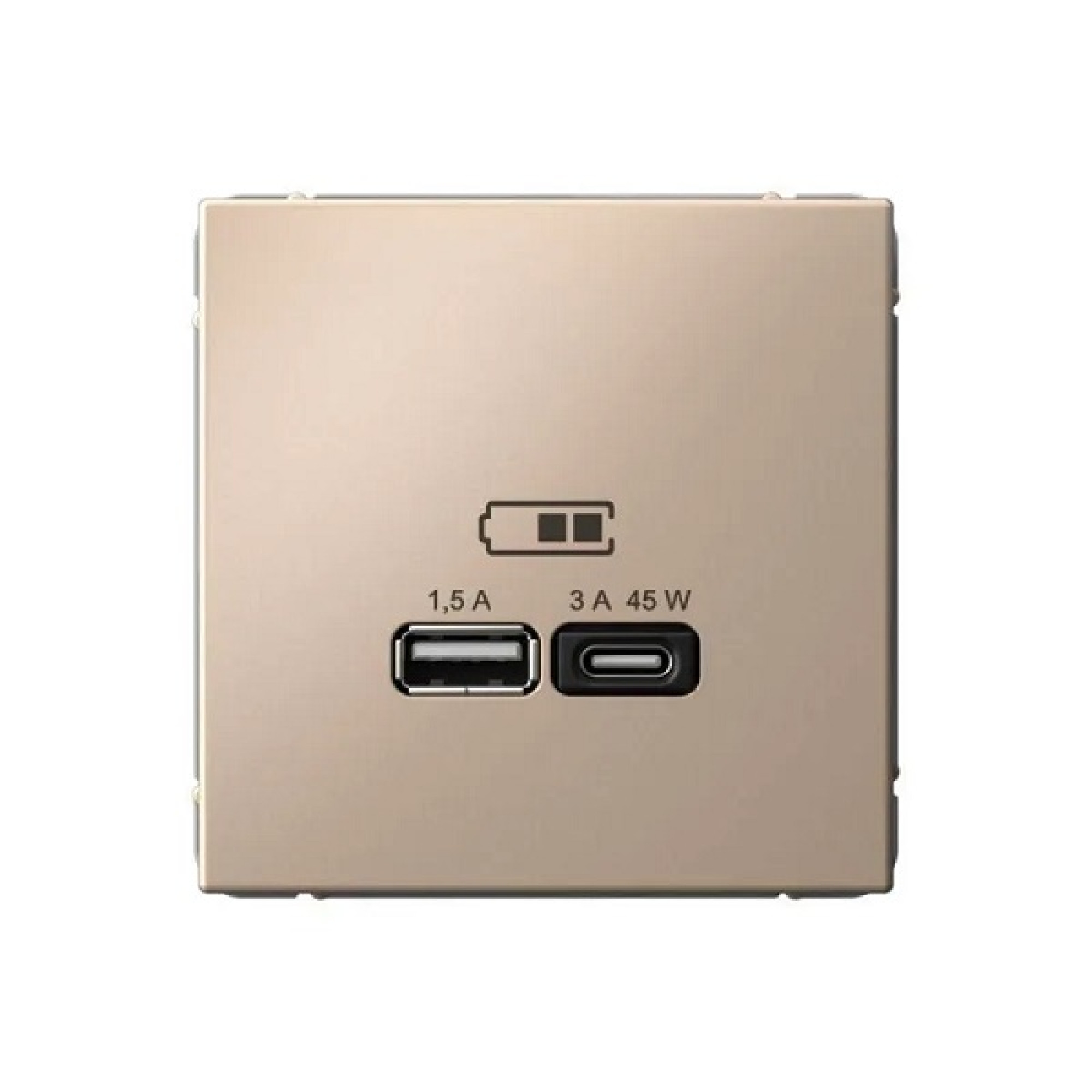 USB розетка A + тип-C 45Вт высокоскоростная зарядка QC, PD, механизм, песочный Systeme Electric ArtGallery