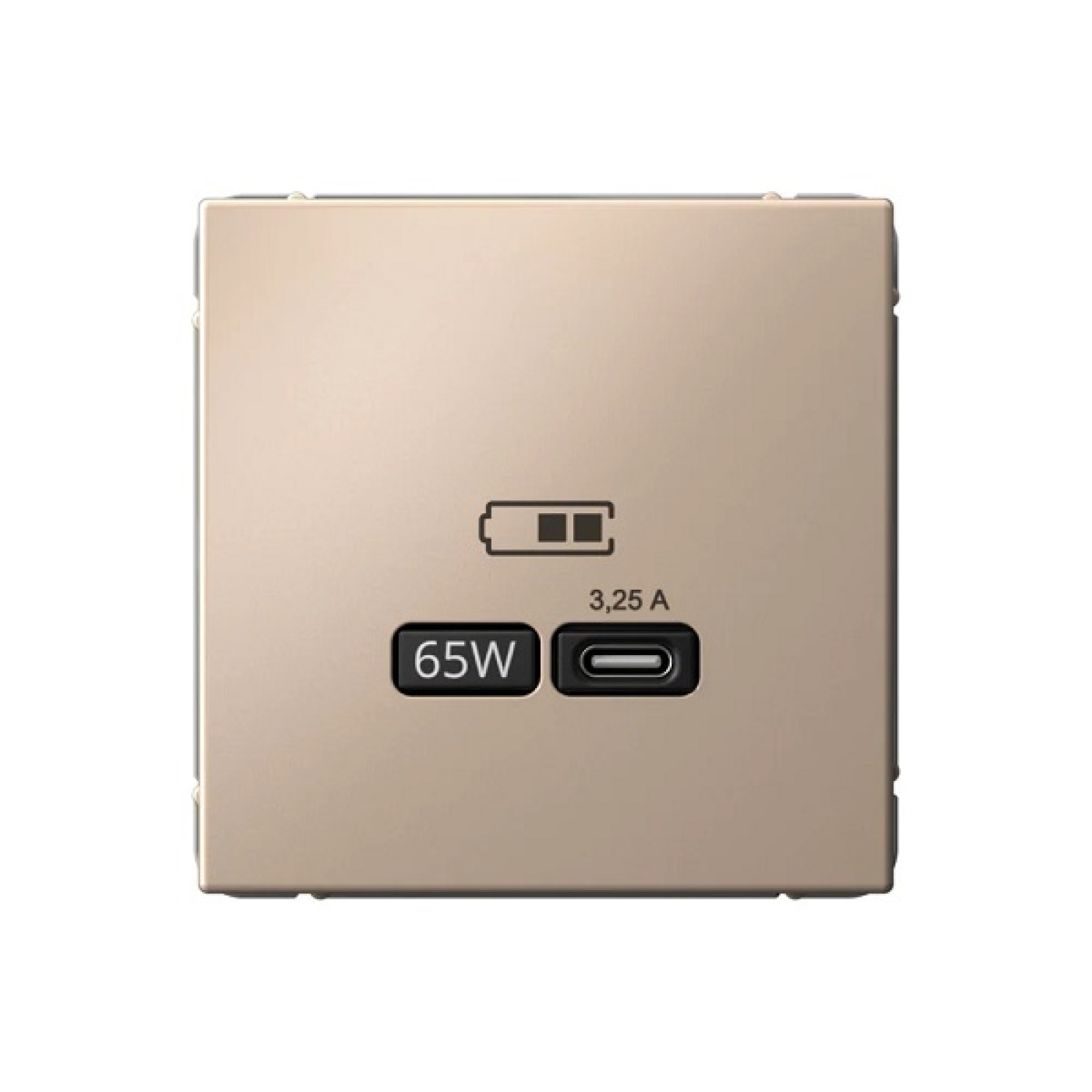 USB розетка тип-С 65Вт высокоскоростная зарядка QC, PD, механизм, песочный ArtGallery
