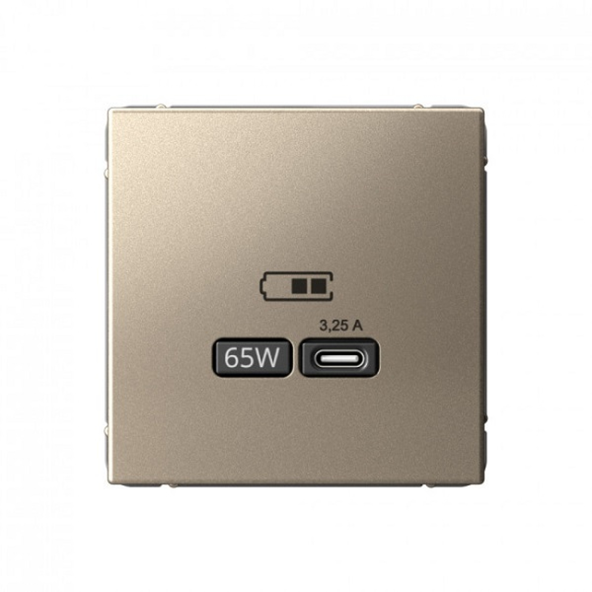 USB розетка тип-С 65Вт высокоскоростная зарядка QC, PD, механизм, шампань ArtGallery