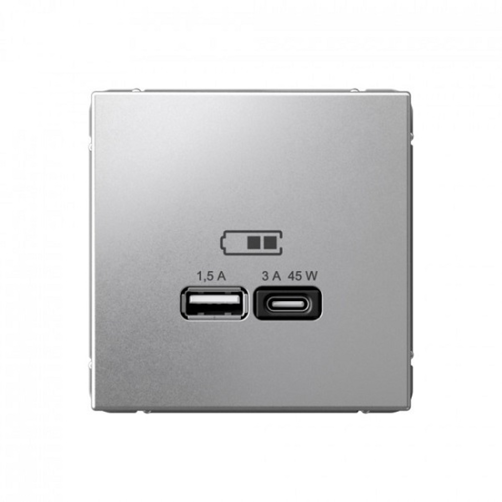 USB розетка A + тип-C 45Вт высокоскоростная зарядка QC, PD, механизм, алюминий Systeme Electric ArtGallery