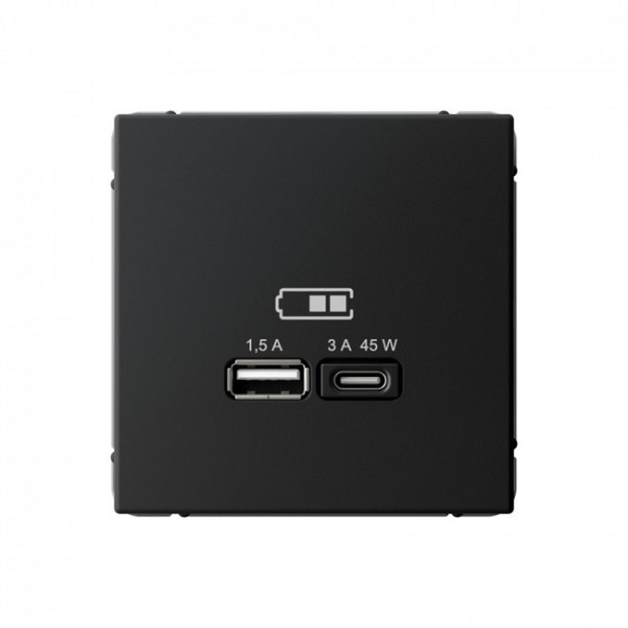 USB розетка A + тип-C 45Вт высокоскоростная зарядка QC, PD, механизм, базальт Systeme Electric ArtGallery