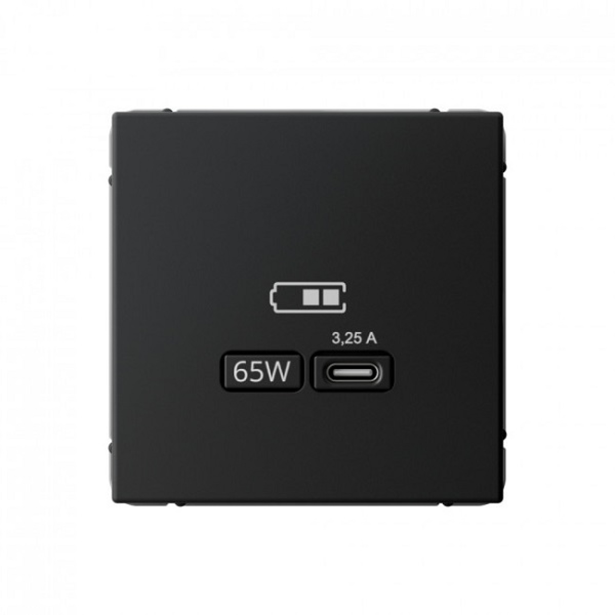 USB розетка тип-С 65Вт высокоскоростная зарядка QC, PD, механизм, карбон ArtGallery