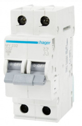 Автоматический выключатель 2 полюса Hager 32 A (4,5kА) - фото