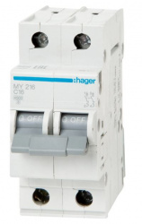 Автоматический выключатель 2 полюса Hager 16 A (4,5kА) - фото