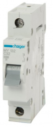 Автоматический выключатель 1 полюс Hager 32 A (4,5kА) - фото