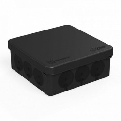Коробка распределительная 100х100х40 2-х компонентная Промрукав (черная) HF - фото