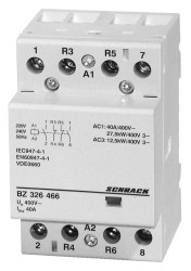 Модульный контактор Schrack Amparo 40A по AC1, 230VAC 2НО+2НЗ, 3M - фото