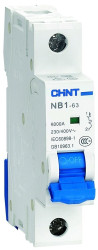 Авт. выключатель CHINT NB1-63 10А, хар-ка B, 6kA, 1p, 1M - фото