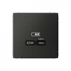 USB розетка тип-С 65Вт высокоскоростная зарядка QC, PD, механизм, базальт ArtGallery - фото