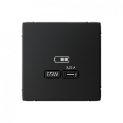 USB розетка тип-С 65Вт высокоскоростная зарядка QC, PD, механизм, карбон ArtGallery - фото