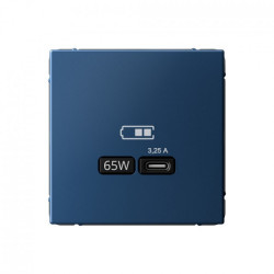 USB розетка тип-С 65Вт высокоскоростная зарядка QC, PD, механизм, аквамарин ArtGallery - фото