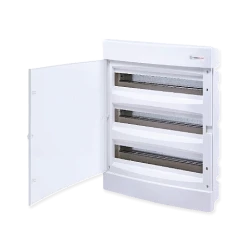 U3x18CW, Щит встраиваемый, 3 ряда, 54 мод., белая дверца, IP40 - фото