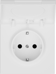 Donel R98 матовый белый накладка для розетки Schuko с большой крышкой, 16A 250 В~, серия DA - фото