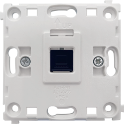 Donel R98  механизм розетки  RJ45 Black одиночная с центральным расположением, cat.6/ClassE-8, серия DA - фото