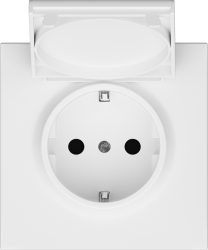 Donel R98 матовый белый накладка для розетки Schuko с заземлением, с крышкой, 16A 250 В~, серия DA - фото