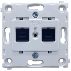 Donel R98  механизм розетки RJ45 + RJ45 (двойная) cat.6/ClassE-8/8, серия DA - фото