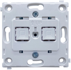 Donel R98  опорная плата для телефонной/компьютерной розетки (двойная) в комплекте с адаптерами Keystone White, серия DA - фото