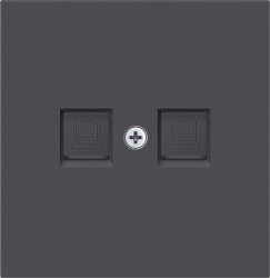 Donel R98 черный накладка для розеток RJ11 и RJ45, 2-я, серия DA - фото