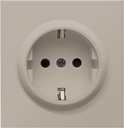 Donel R98 матовый кашемир накладка для розетки Schuko с заземлением, со шторками 16A 250 В~, серия DA - фото