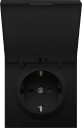 Donel R98 матовый карбон накладка для розетки Schuko с большой крышкой, 16A 250 В~, серия DA - фото