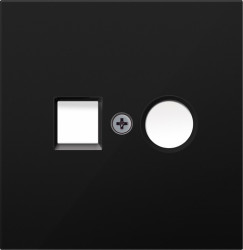 Donel R98 матовый карбон накладка для розеток   RJ45+SAT, 2-я, серия DA - фото