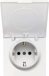 Donel R98 белый накладка для розетки Schuko с большой крышкой, 16A 250 В~, серия DA - фото