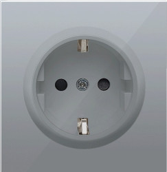 Donel R98 алюминий накладка для розетки Schuko с заземляющим контактом с защитными шторками 16 A 250 В~, серия DA - фото