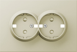 Donel A07 шампань накладка для розетки 2-й с заземлением, со шторками 16A 250 В~,серия DB - фото