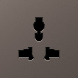 Donel A07 мокко накладка для  розетки мультистандарт, со шторками 16A 250 В~,серия DB - фото