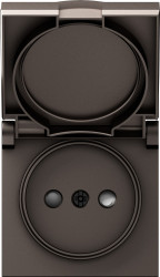 Donel A07 мокко накладка для розетки без заземления, с крышкой, 16A 250 В~, серия DB - фото