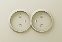 Donel A07 шампань накладка для розетки 2-й без заземления, со шторками 16A 250 В~,серия DB - фото