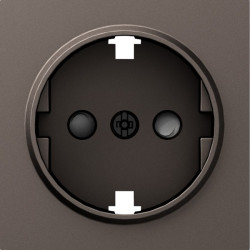 Donel A07 мокко накладка для розетки Schuko с заземлением, со шторками 16A 250 В~,серия DB - фото