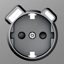 Donel A07 сталь накладка для розетки Schuko с зарядным устройством USB A+C,  со шторками 16A 250 В~,серия DB - фото