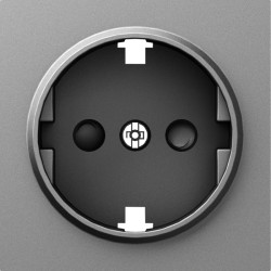 Donel A07 сталь накладка для розетки Schuko с заземлением, со шторками 16A 250 В~,серия DB - фото