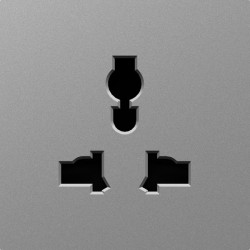 Donel A07 сталь накладка для  розетки мультистандарт, со шторками 16A 250 В~,серия DB - фото