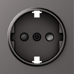 Donel A07 матовый титан накладка для розетки Schuko с заземлением, со шторками 16A 250 В~,серия DB - фото