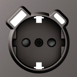 Donel A07 матовый титан накладка для розетки Schuko с зарядным устройством USB A+C,  со шторками 16A 250 В~,серия DB - фото