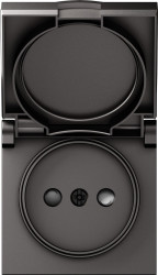 Donel A07 матовый титан накладка для розетки без заземления, с крышкой, 16A 250 В~, серия DB - фото