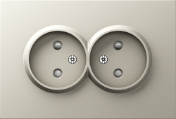 Donel A07 матовый кашемир накладка для розетки 2-й без заземления, со шторками 16A 250 В~,серия DB - фото