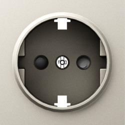 Donel A07 матовый кашемир накладка для розетки Schuko с заземлением, со шторками 16A 250 В~,серия DB - фото